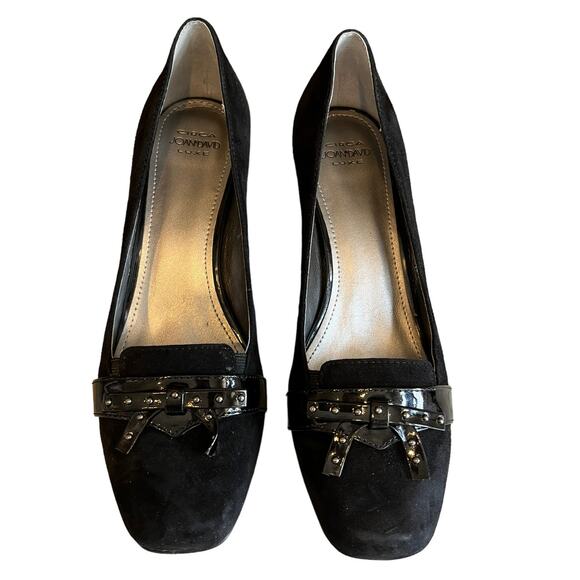 Circa Joan and David Luxe black suede bow detail pumps 8.5 - Picture 3 of 8